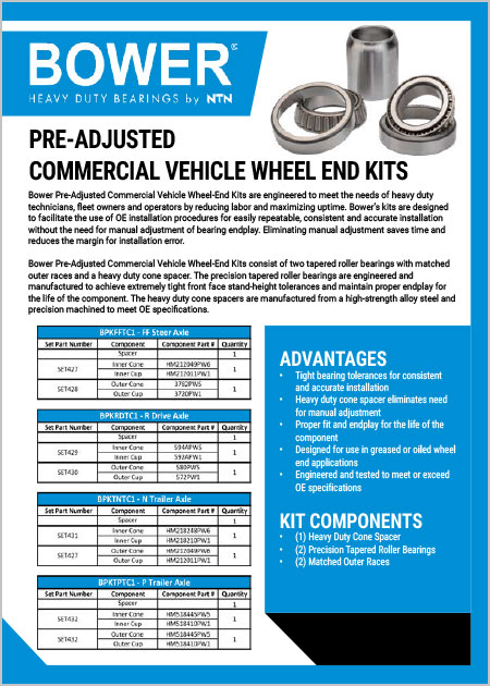 Bower Pre-Adjusted Commercial Vehicle Wheel End Kits image