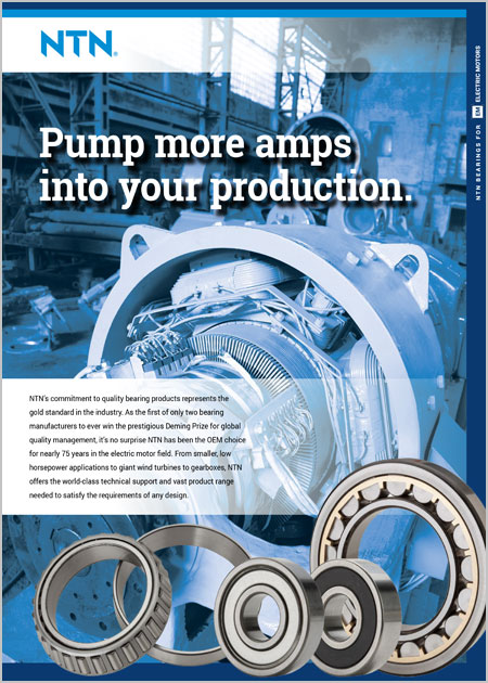 NTN Bearings for Electric Motors Brochure cover image